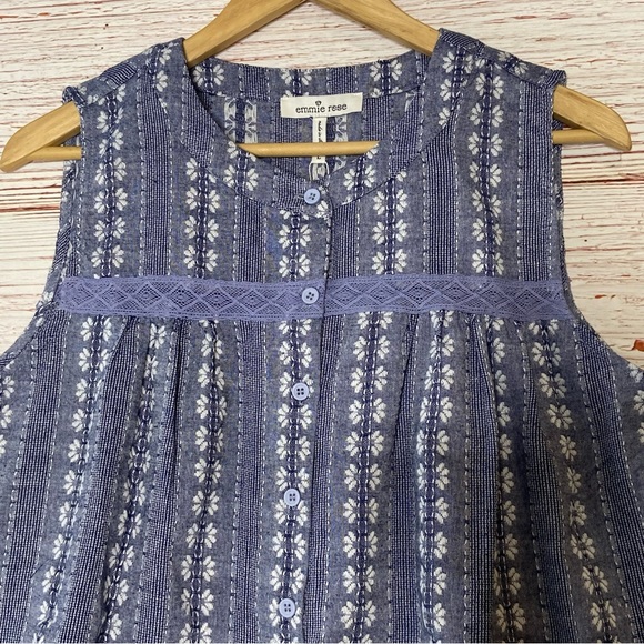 NWT Emmie Rose Chambray Sleeveless Top Sz L - Picture 8 of 15